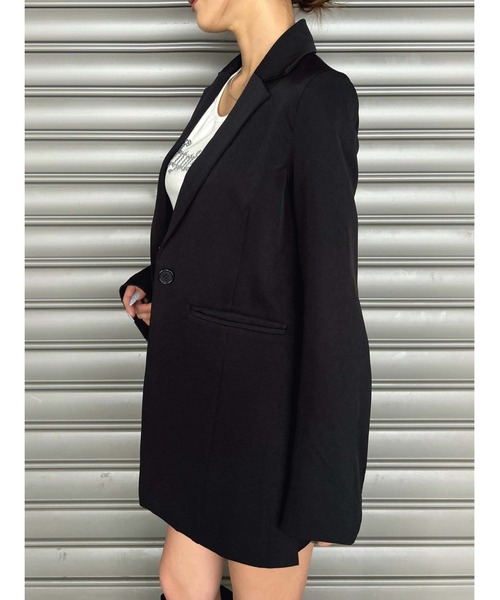 EGOIST(エゴイスト)の「フレアスリーブシングルジャケット(セットアップ・レディース・ブラック/ブラウン・M/S)」の9枚目の写真