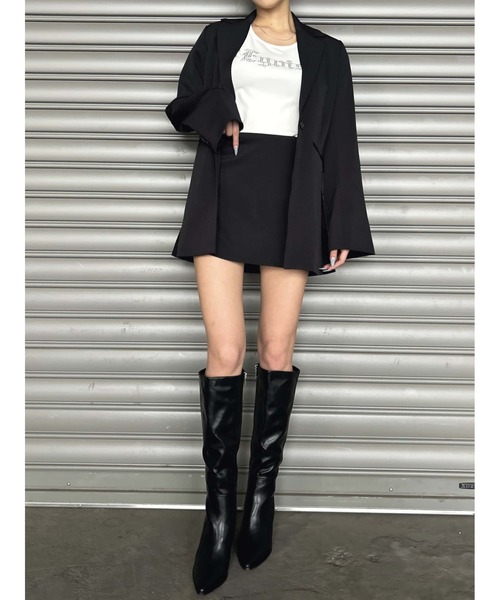 EGOIST(エゴイスト)の「フレアスリーブシングルジャケット(セットアップ・レディース・ブラック/ブラウン・M/S)」の14枚目の写真