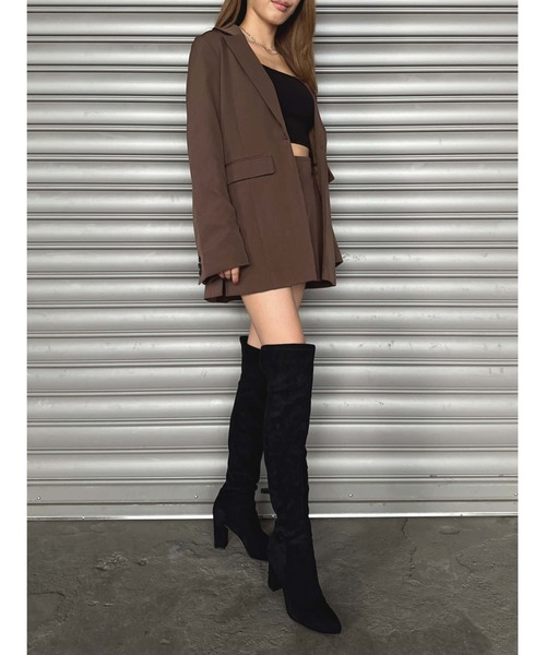 EGOIST(エゴイスト)の「フレアスリーブシングルジャケット(セットアップ・レディース・ブラック/ブラウン・M/S)」の18枚目の写真