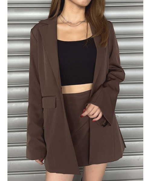 EGOIST(エゴイスト)の「フレアスリーブシングルジャケット(セットアップ・レディース・ブラック/ブラウン・M/S)」の11枚目の写真