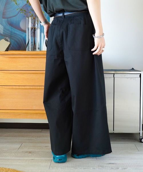 ZOZOMARKET（ゾゾマーケット）の「ZOZOMARKET by idaka - ツータックウルトラワイドチノ（チノパンツ・メンズ・ブラック・マルチサイズ）」の6枚目の写真