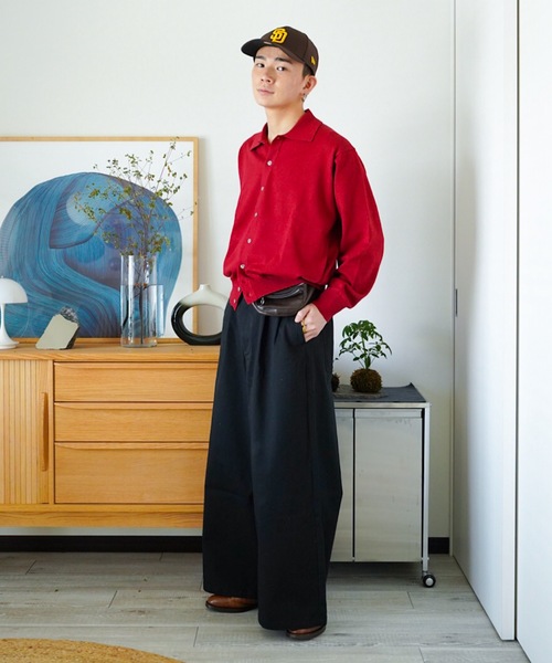 ZOZOMARKET（ゾゾマーケット）の「ZOZOMARKET by idaka - ツータックウルトラワイドチノ（チノパンツ・メンズ・ブラック・マルチサイズ）」の11枚目の写真