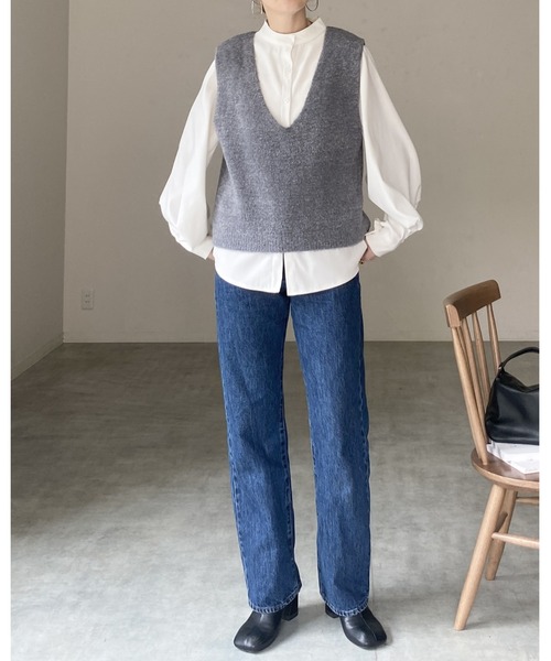 【新品未使用】CLOVE ショートニットベスト ニット ベスト レディース プルオーバー Vネック ノースリーブ