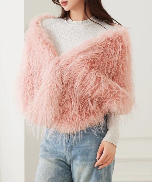 新品未使用　ファーケープ　ショール セール】ファーケープ ファーショール 防寒肩掛け（ストール