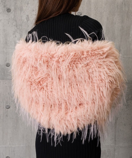新品未使用　ファーケープ　ショール 楽天市場】【29%OFFクーポン!】ミンク ケープ フリルデザイン
