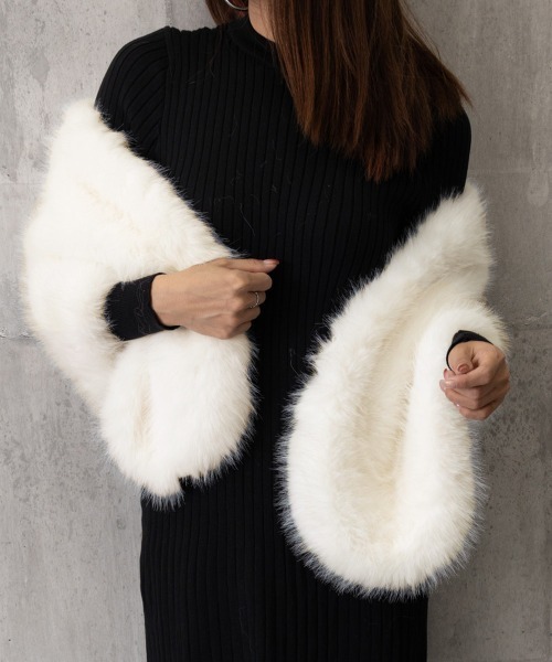 新品未使用　ファーケープ　ショール セール】ファーケープ ファーショール 防寒肩掛け（ストール