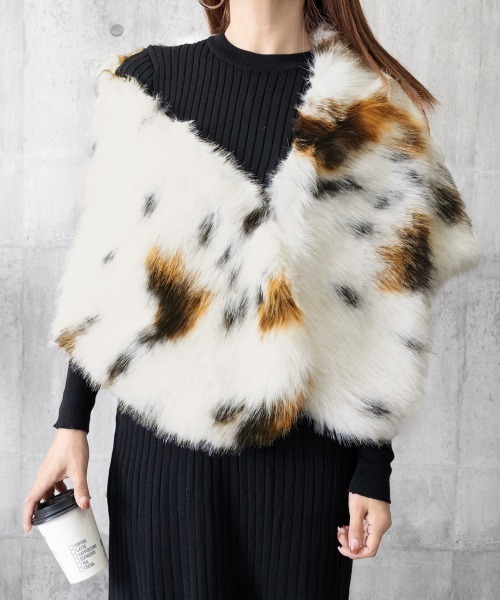 セール】ファーケープ ファーショール 防寒肩掛け（ストール
