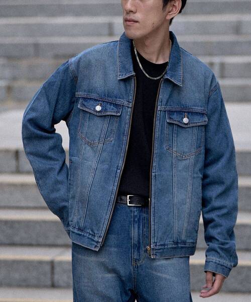 CRAFT STANDARD BOUTIQUE(クラフトスタンダードブティック)の「デニム ZIP UP ジャケット(デニムジャケット・メンズ・ライトインディゴブルー/グレー/インディゴブルー・S/M/L)」の1枚目の写真