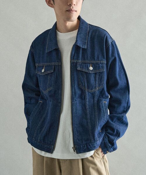 CRAFT STANDARD BOUTIQUE(クラフトスタンダードブティック)の「デニム ZIP UP ジャケット(デニムジャケット・メンズ・ライトインディゴブルー/グレー/インディゴブルー・S/M/L)」の8枚目の写真