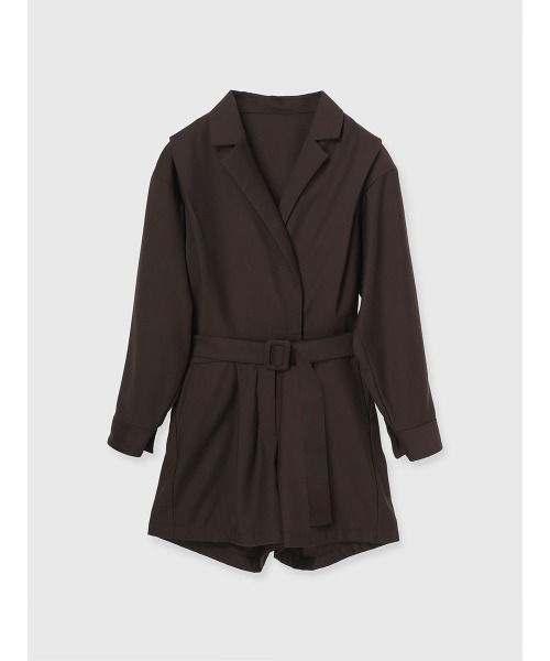 EIMY ISTOIRE（エイミーイストワール）の「テーラードシャツロンパース（つなぎ/オールインワン・レディース・ブラウン/ピンクベージュ・36/38）」の12枚目の写真