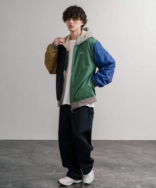 KRIFF MAYER（クリフメイヤー）の「KRIFF MAYER クリフメイヤー2WAY リバーシブル ひっくりフード付きボアジャケット/ロゴ刺繍入りマウンテンパーカー 2514403（マウンテンパーカー・メンズ・ブラック/その他/マルチ/グレイッシュベージュ/カーキ/その他1・M/L/XL）」の14枚目の写真