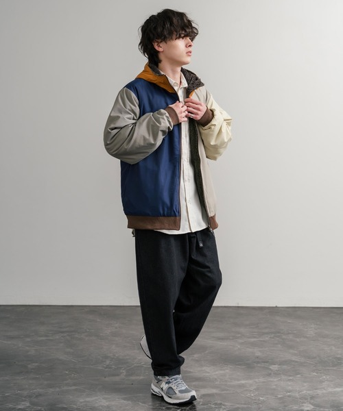 KRIFF MAYER（クリフメイヤー）の「KRIFF MAYER クリフメイヤー2WAY リバーシブル ひっくりフード付きボアジャケット/ロゴ刺繍入りマウンテンパーカー 2514403（マウンテンパーカー・メンズ・ブラック/その他/マルチ/グレイッシュベージュ/カーキ/その他1・M/L/XL）」の9枚目の写真