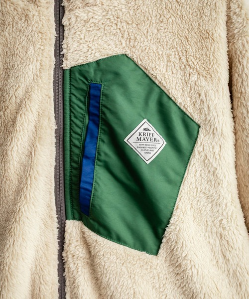 KRIFF MAYER（クリフメイヤー）の「KRIFF MAYER クリフメイヤー2WAY リバーシブル ひっくりフード付きボアジャケット/ロゴ刺繍入りマウンテンパーカー 2514403（マウンテンパーカー・メンズ・ブラック/その他/マルチ/グレイッシュベージュ/カーキ/その他1・M/L/XL）」の20枚目の写真