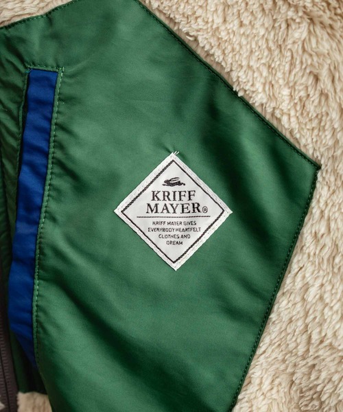 KRIFF MAYER（クリフメイヤー）の「KRIFF MAYER クリフメイヤー2WAY リバーシブル ひっくりフード付きボアジャケット/ロゴ刺繍入りマウンテンパーカー 2514403（マウンテンパーカー・メンズ・ブラック/その他/マルチ/グレイッシュベージュ/カーキ/その他1・M/L/XL）」の19枚目の写真