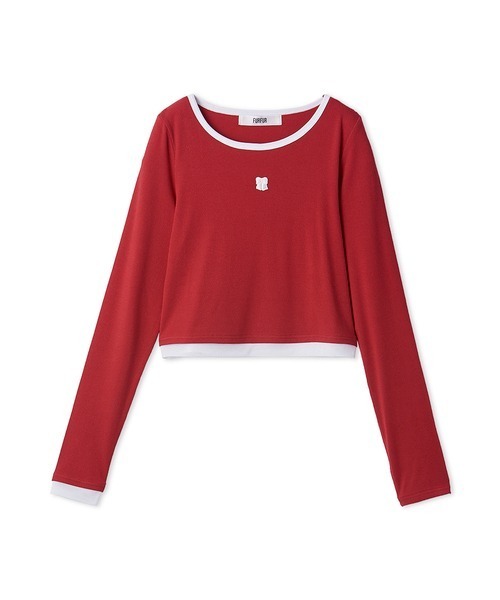 FURFUR（ファーファー）の「ロゴ刺繍テレコトップス（Tシャツ/カットソー・レディース・ミント/レッド/ホワイト/ブラック・F）」の4枚目の写真