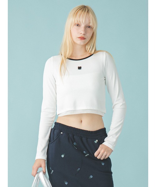 FURFUR（ファーファー）の「ロゴ刺繍テレコトップス（Tシャツ/カットソー・レディース・ミント/レッド/ホワイト/ブラック・F）」の2枚目の写真