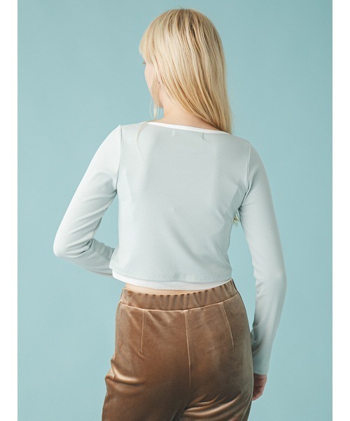 FURFUR（ファーファー）の「ロゴ刺繍テレコトップス（Tシャツ/カットソー・レディース・ミント/レッド/ホワイト/ブラック・F）」の6枚目の写真