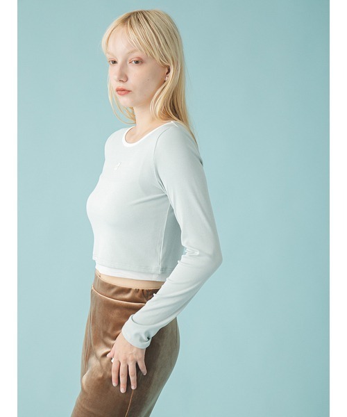 FURFUR（ファーファー）の「ロゴ刺繍テレコトップス（Tシャツ/カットソー・レディース・ミント/レッド/ホワイト/ブラック・F）」の7枚目の写真