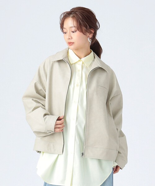 BEAMS HEART(ビームスハート)の「フェイクレザー ジップ ブルゾン(ブルゾン・レディース・ブラウン系その他2/ブラック・MEDIUM/SMALL)」の1枚目の写真