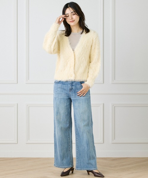 INED(イネド)の「Vネックファーカーディガン《YVON》(カーディガン/ボレロ・レディース・アイボリー・9号)」の11枚目の写真