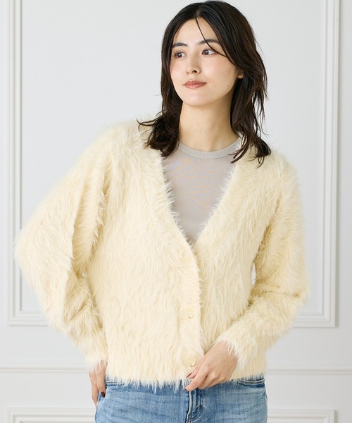 INED(イネド)の「Vネックファーカーディガン《YVON》(カーディガン/ボレロ・レディース・アイボリー・9号)」の14枚目の写真