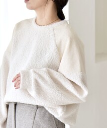 quaranciel(カランシエル)のquaranciel:〈洗濯機可能〉ボア × チュール コンビ ヨーク プルオーバー(その他トップス)