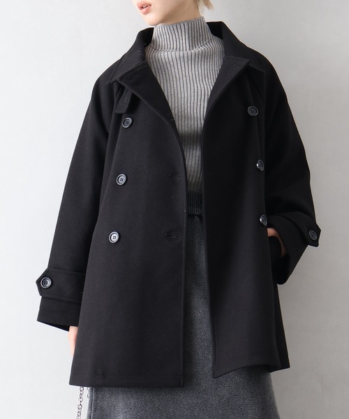 SpRay（スプレイ）の「ミドル丈丈トレンチコート（トレンチコート・レディース・アイボリー/ブラック・FREE）」の2枚目の写真