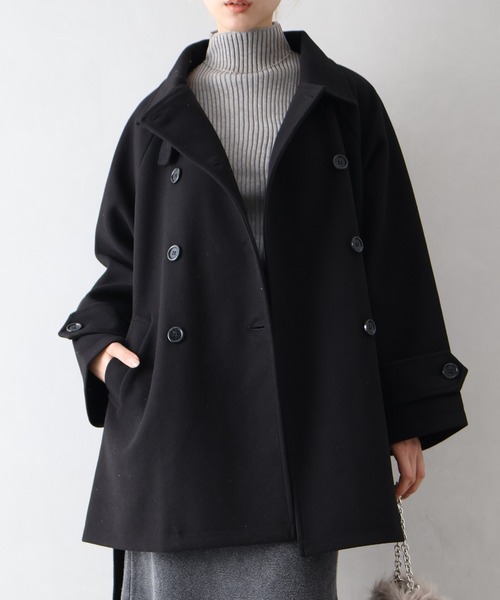 SpRay（スプレイ）の「ミドル丈丈トレンチコート（トレンチコート・レディース・アイボリー/ブラック・FREE）」の3枚目の写真