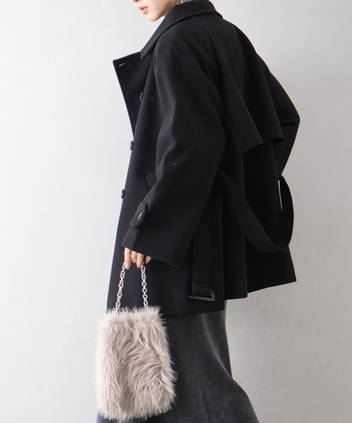 SpRay（スプレイ）の「ミドル丈丈トレンチコート（トレンチコート・レディース・アイボリー/ブラック・FREE）」の19枚目の写真