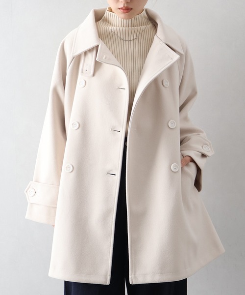 SpRay（スプレイ）の「ミドル丈丈トレンチコート（トレンチコート・レディース・アイボリー/ブラック・FREE）」の11枚目の写真