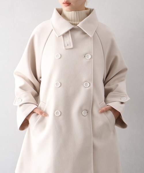 SpRay（スプレイ）の「ミドル丈丈トレンチコート（トレンチコート・レディース・アイボリー/ブラック・FREE）」の14枚目の写真