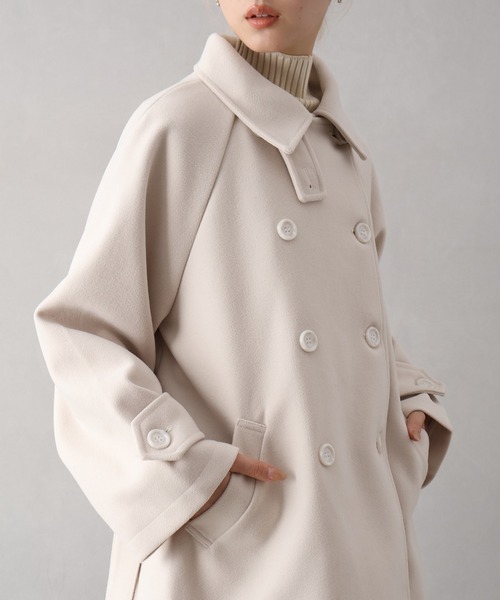 SpRay（スプレイ）の「ミドル丈丈トレンチコート（トレンチコート・レディース・アイボリー/ブラック・FREE）」の15枚目の写真