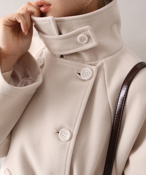 SpRay（スプレイ）の「ミドル丈丈トレンチコート（トレンチコート・レディース・アイボリー/ブラック・FREE）」の8枚目の写真