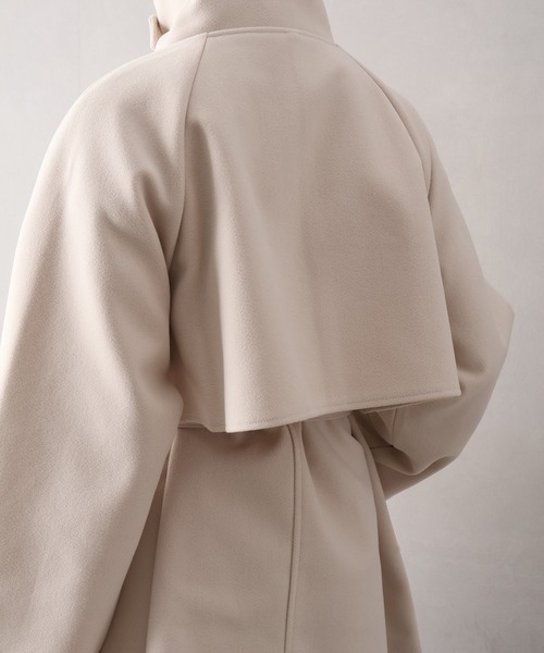 SpRay（スプレイ）の「ミドル丈丈トレンチコート（トレンチコート・レディース・アイボリー/ブラック・FREE）」の10枚目の写真