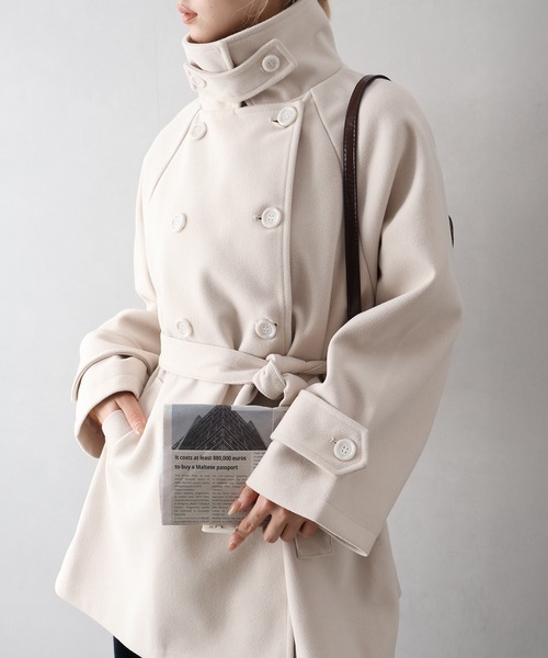 SpRay（スプレイ）の「ミドル丈丈トレンチコート（トレンチコート・レディース・アイボリー/ブラック・FREE）」の22枚目の写真