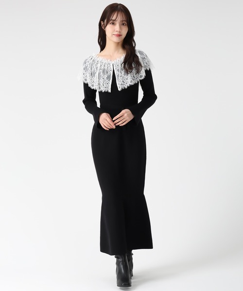 31 Sons de mode（トランテアン　ソン　ドゥ　モード）の「2025秋冬新作 ビックレース衿マーメイドワンピース（ワンピース・レディース・ベージュ/ブラック/ブラウン・ﾌﾘ-）」の21枚目の写真