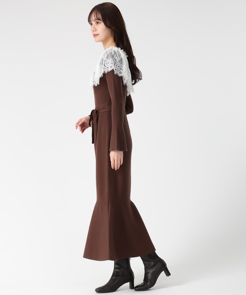 31sons de mode ビックレース衿マーメイドワンピース セール】2025秋冬新作 ビックレース衿マーメイドワンピース