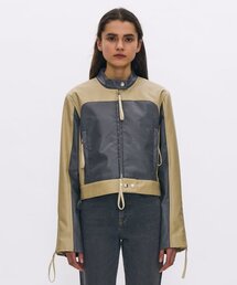 PARTIMENTO WOMEN（パルティメントウィメン）の「マルチカフェレーサージャケット_パステルブルー（ライダースジャケット）」