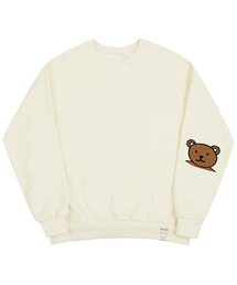 [UNISEX]エルボーベアスマイルマンツーマン_クリーム