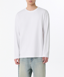 リラックスドクルーネック長袖Tシャツ[ホワイト]