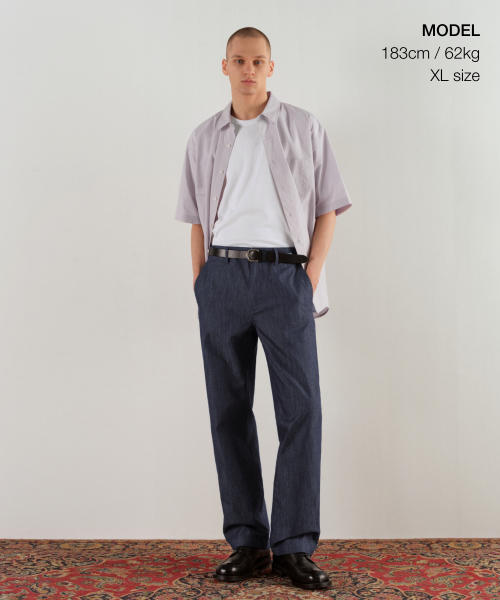 MUSINSA STANDARD（ムシンサスタンダード）の「リラックスドソフトポプリン半袖シャツ[パープルグレー]（シャツ/ブラウス・メンズ・その他・SMALL/MEDIUM/LARGE/X-LARGE/XX-LARGE）」の2枚目の写真