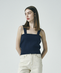SALT AND CHOCOLATE（ソルトアンドチョコレート）の「Cable knit top navy 4W2316003（Tシャツ/カットソー）」