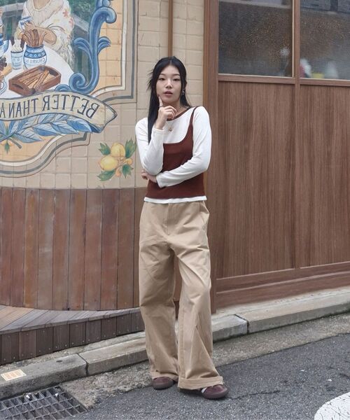 THE GREEN LAB（ザグリーンラボ）の「配色トップス長袖ニットセット [ブラウン]（ニット/セーター・レディース・その他・FREE）」の15枚目の写真