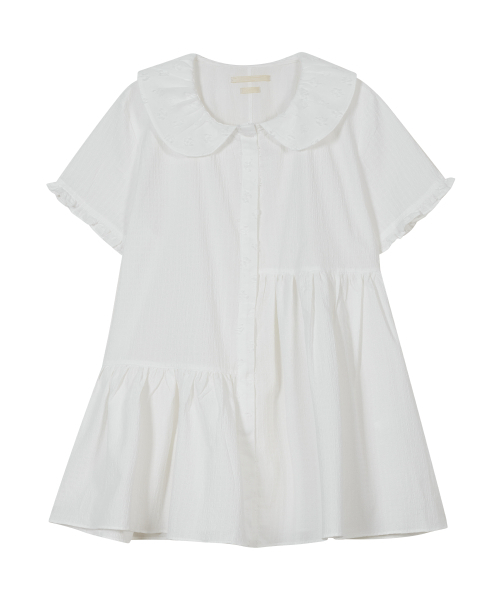TYPESERVICE（タイプサービス）の「Textured Collar Top [White]（シャツ/ブラウス・レディース・その他・FREE）」の2枚目の写真
