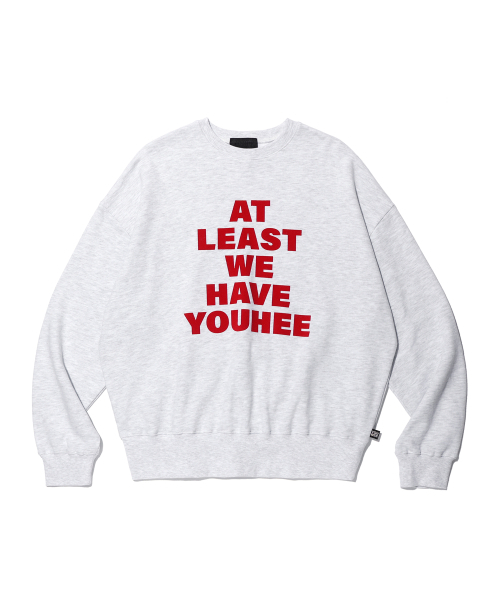 YOUHEE（ユヒ）の「YOUHEE LETTERING SWEATSHIRTS MELANGE GREY（スウェット・レディース・その他・FREE）」の2枚目の写真