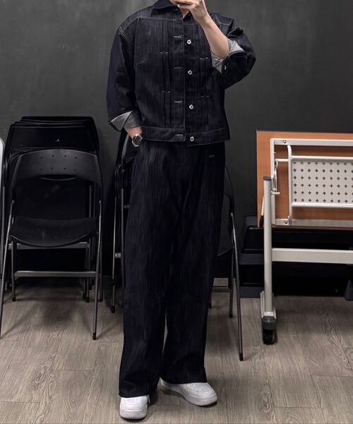 XERO（ゼロ）の「クリーンデニムオーバーバーティカルパンツ（デニムパンツ・メンズ・ブラック/インディゴブルー・MEDIUM/LARGE/X-LARGE）」の3枚目の写真