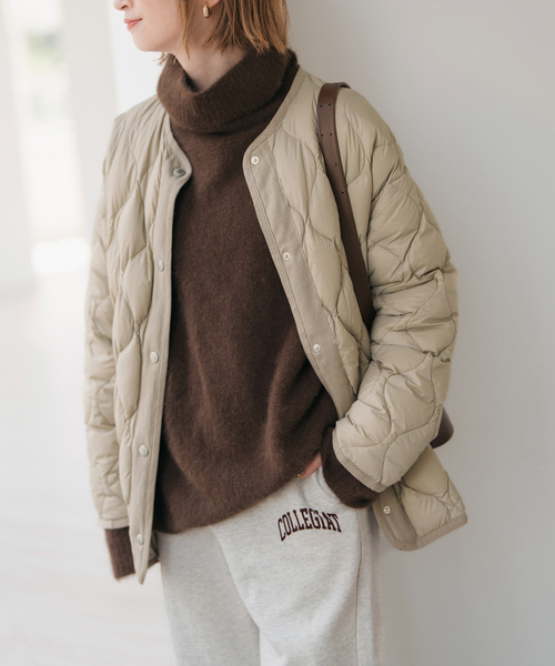 Spick & Span(スピックアンドスパン)の「《追加》TAION / タイオン *Spick別注キルティングブルゾン(ダウンジャケット/コート・レディース・ブラック/キャメル/ベージュ・FREE)」の1枚目の写真