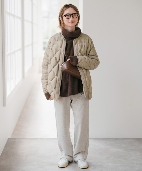 Spick & Span(スピックアンドスパン)の「《追加》TAION / タイオン *Spick別注キルティングブルゾン(ダウンジャケット/コート・レディース・ブラック/キャメル/ベージュ・FREE)」の6枚目の写真