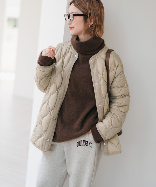 Spick & Span(スピックアンドスパン)の「《追加》TAION / タイオン *Spick別注キルティングブルゾン(ダウンジャケット/コート・レディース・ブラック/キャメル/ベージュ・FREE)」の21枚目の写真