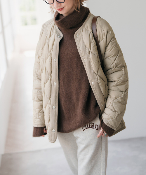 Spick & Span(スピックアンドスパン)の「《追加》TAION / タイオン *Spick別注キルティングブルゾン(ダウンジャケット/コート・レディース・ブラック/キャメル/ベージュ・FREE)」の22枚目の写真